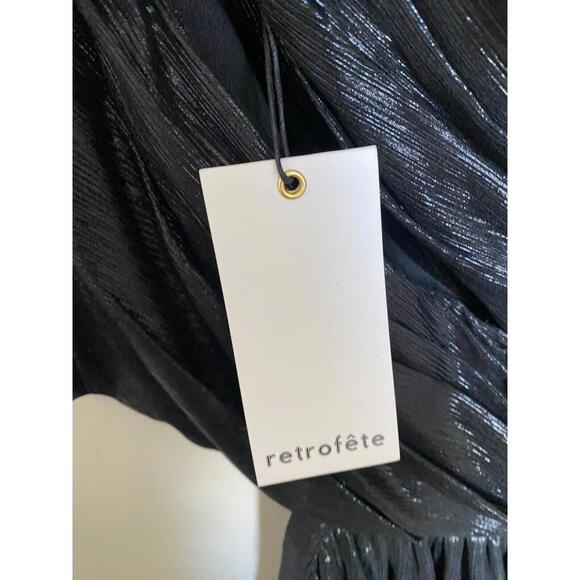 retrofete dress Womens Black Long one shoulder gown size XL $575 - Picture 6 of 9